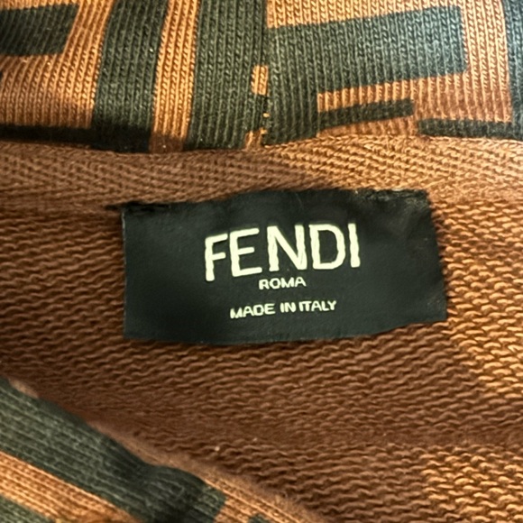 Fendi Brown & Black Monogram Hoodie Size Large - Picture 7 of 7